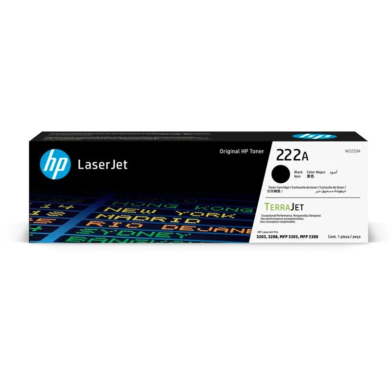 TONER HP W2220A (222A) BLACK P/ LJ 3203/ 3288/ MFP 3303/ 3388/ 1300 PGS