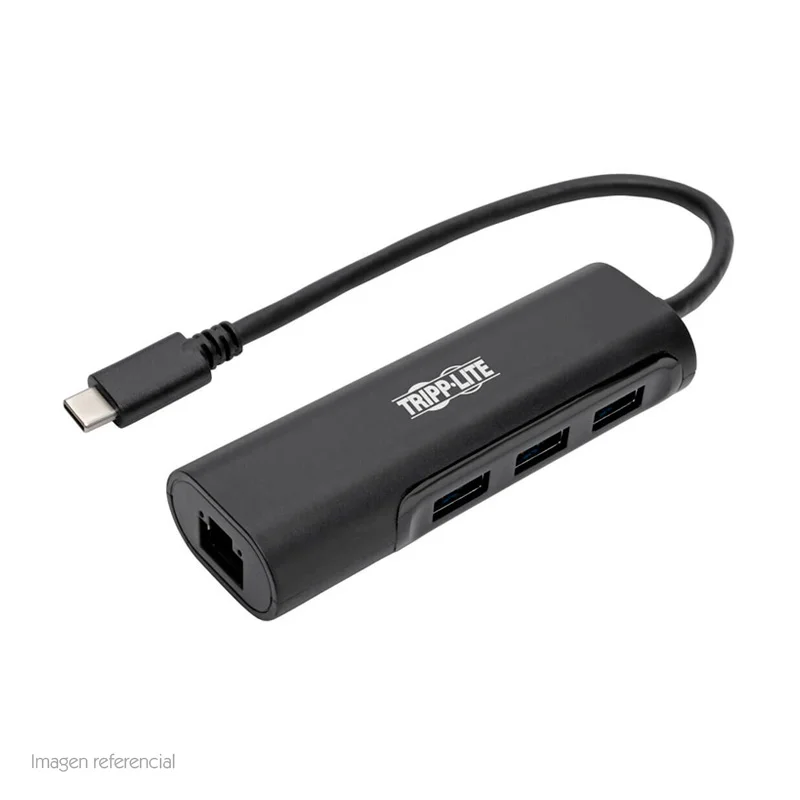 Hub USB Type-C, portátil Tripp-Lite U460-003-3A1GB, 3 Puertos USB 3.1, RJ45, 5 Gbps.