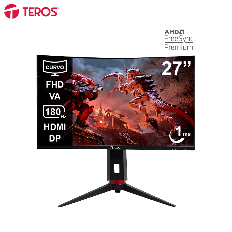 Monitor Curvo Gaming TEROS TE-2766G 27" FHD VA 180 Hz 1ms HDMI DP AUDIO OUT