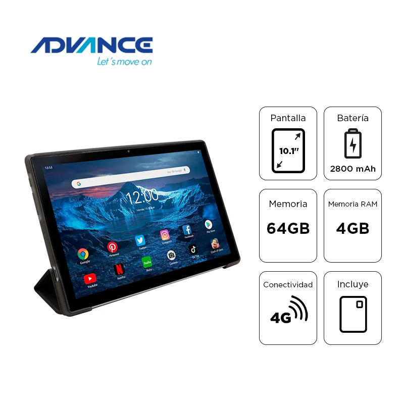 Tablet Advance SmartPad SP5706 10.1" WXGA IPS T310 2.00GHz 4GB RAM 64GB Android 13