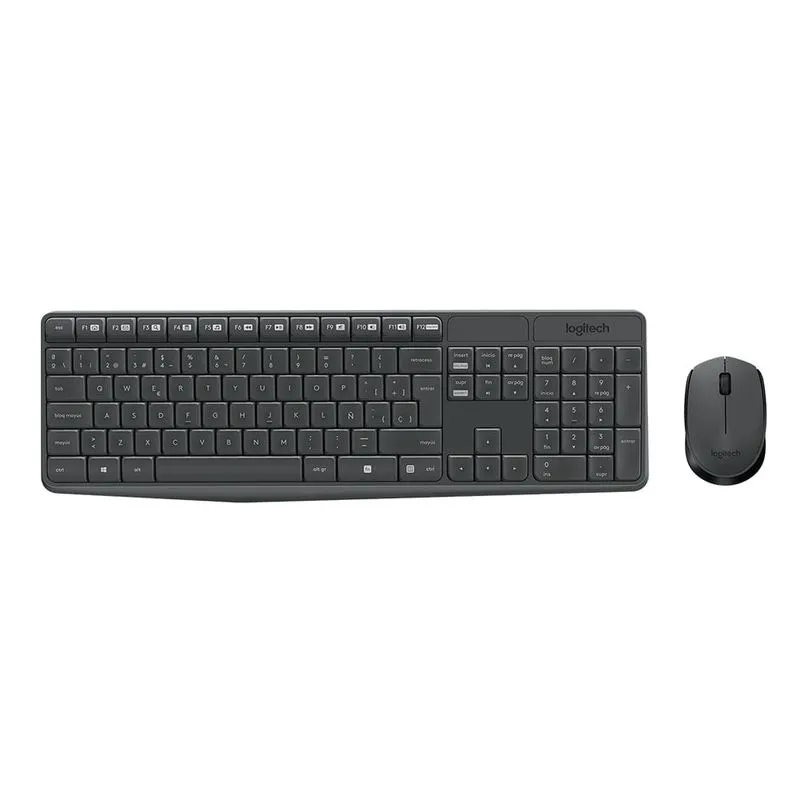 TECLADO LOGITECH + MOUSE MK235 WIRELESS USB SP BLACK (PN 920-007901)-UY
