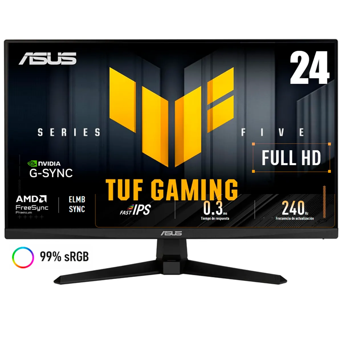 MONITOR 23.8 ASUS TUF VG249QM5A IPS FHD 240HZ 0.3 con parlante integrado HDR10