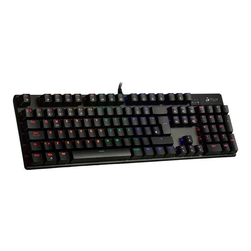 Teclado gamer mecánico TE-4068G, retroiluminación rainbow, USB 2.0, español, color negro