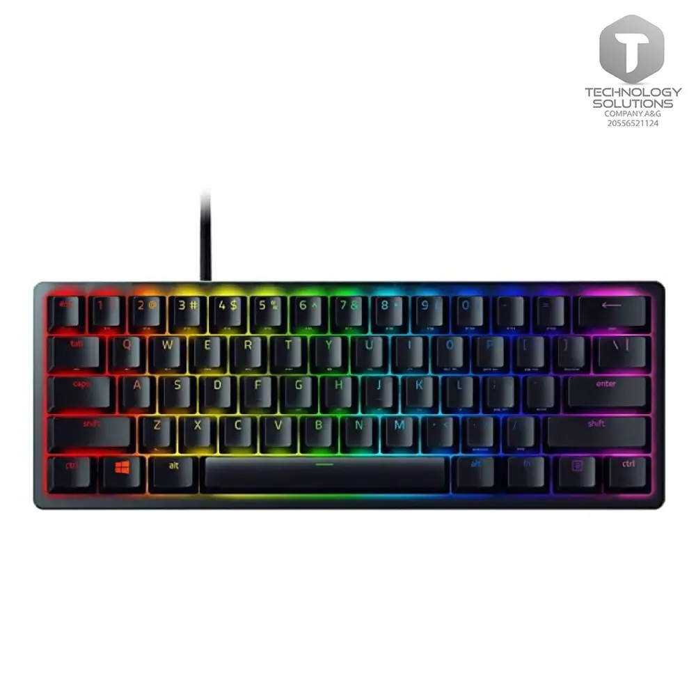 TECLADO RAZER HUNTSMAN MINI OPTO MECANICO USB-C SWITCH PURPLE 100M SP CHROMA BLACK (RZ03-03392900-R311)