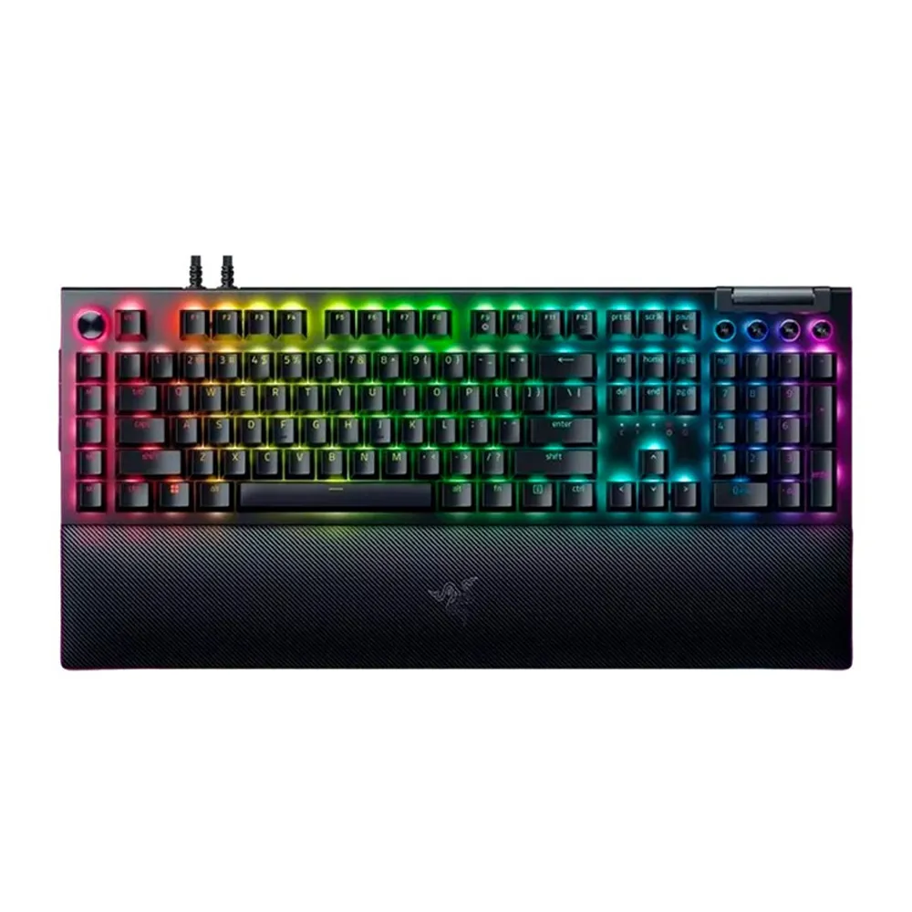 TECLADO RAZER BLACKWIDOW V4 MECHANICAL USB-C SWITCH GREEN HYPERPOLLING 8,000HZ US 2 ZONAS CHROMA BLACK (RZ03-04690200-R3U1)