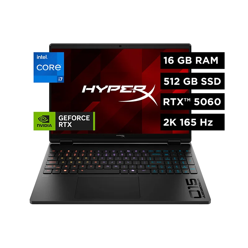 Laptop Gaming HP HyperX Omen 15-ga0001la, Core i7-14650HX hasta 5.2GHz, 16GB DDR5-5600