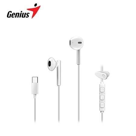 AUDIFONO CON MICROFONO GENIUS HS-M366 IN-EAR USB-C 14.2MM CLIP GIRATORIO WHITE (31710033401)