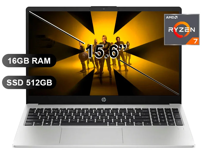 LAPTOP HP 255 G10 RYZEN7-7730U/ 16GB/ SSD512GB/ 15.6"/ FREE/ B03E1LT