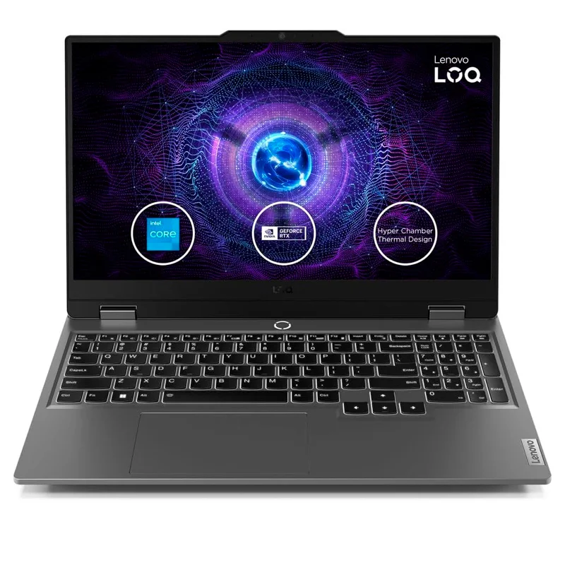 Laptop Lenovo LOQ 15IAX9 15.6" FHD IPS Core i5-12450HX hasta 4.4GHz 8GB DDR5-4800MHz