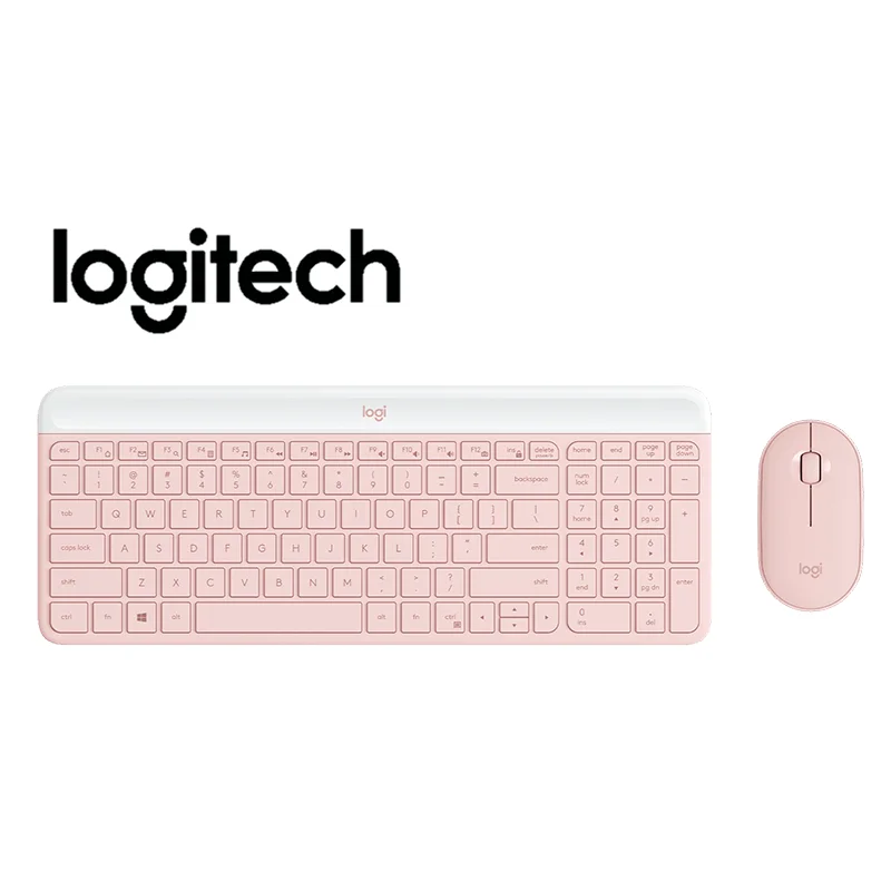 TECLADO LOGITECH + MOUSE MK470 WIRELESS SLIM USB ROSE (920-011312)