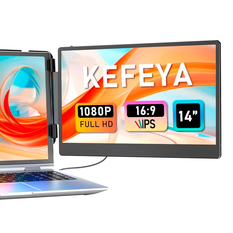 Extensor de pantalla de monitor de 14" para portatiles de 13" - 17", FHD (1920x1080), IPS, USB-C/HDMI