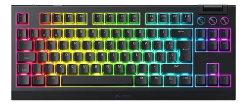TECLADO RAZER BLACKWIDOW V4 TKL HYPERSPEED WIRELESS/BT MECHANICAL 980H SWITCH ORANGE HOT-SWAP SP CHROMA (RZ03-05480600-R311)