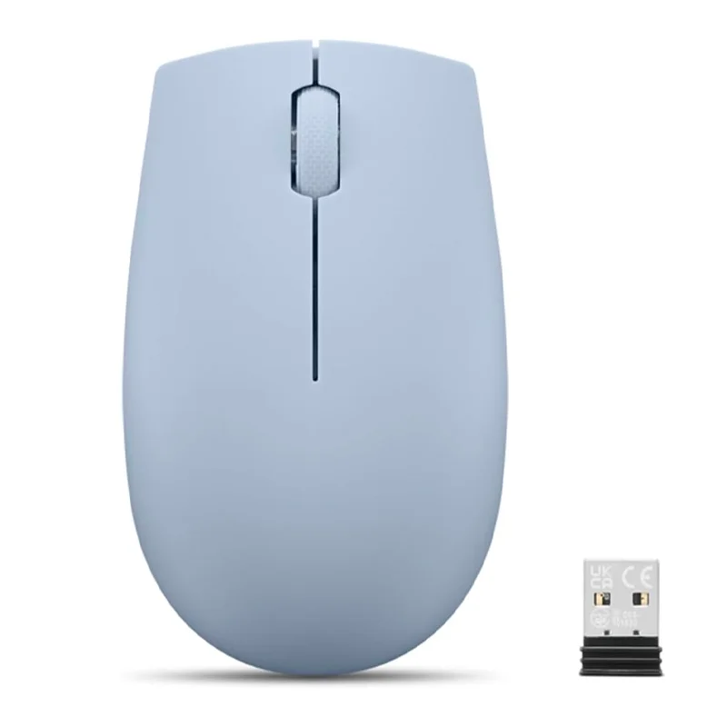 Mouse Inalambrico Compacto Lenovo 300, Color Azul Escarcha.