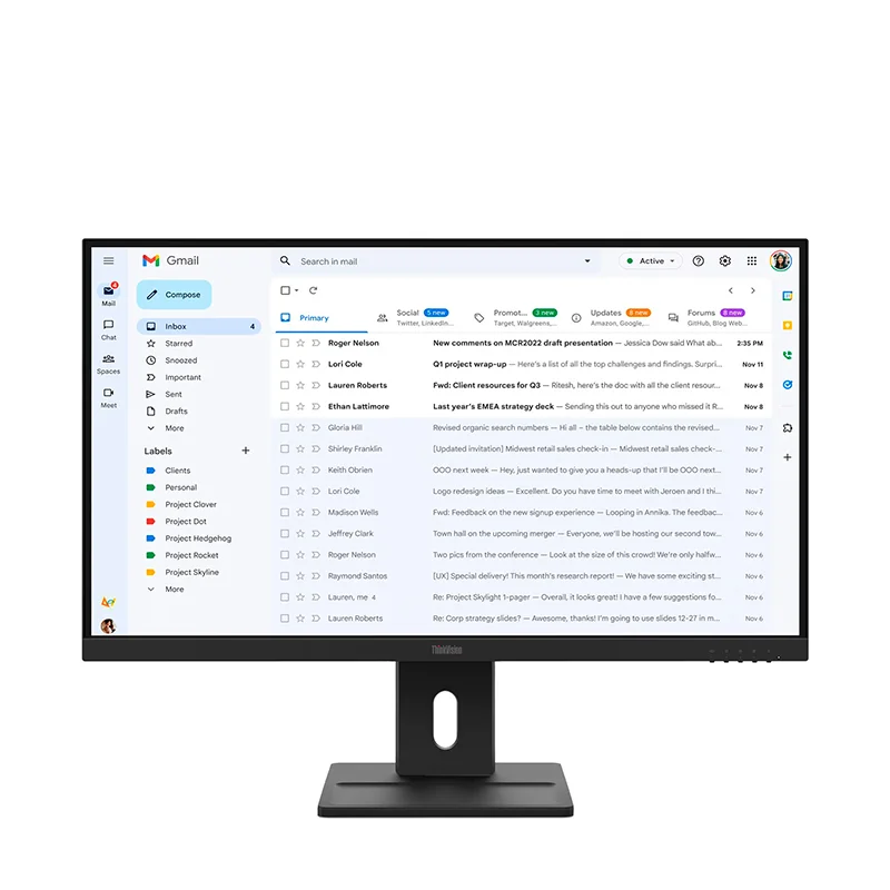 Monitor Lenovo ThinkVision E27-40, 27" WLED/FHD/IPS/HDMI x1/DP x1/VGA x1/Parlantes: 2Wx2